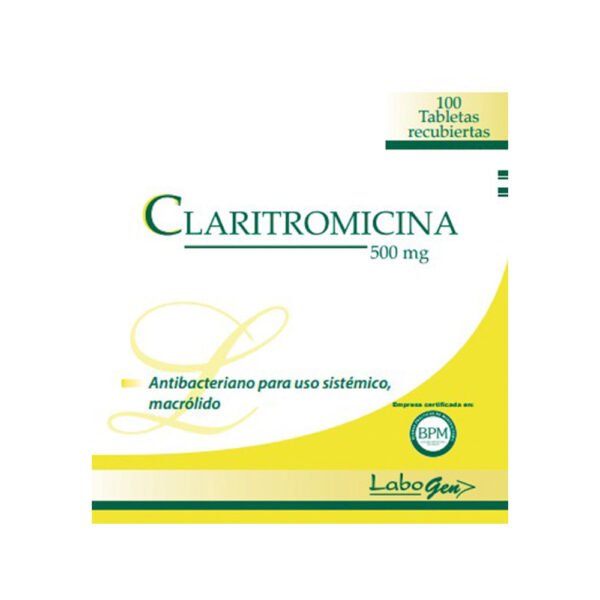 CLARITROMICINA 500MG CAJA X 100 TAB REC