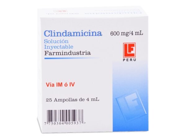 CLINDAMICINA 600MG/4ML IM/IV X 25 AMP